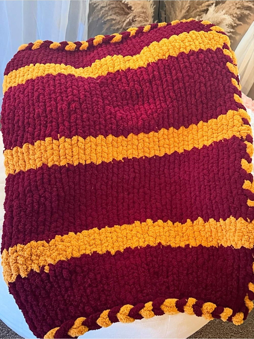 Cozy NFL Team Colors Throw Blankets - Burgundy and Gold Plush Throw - Commanders